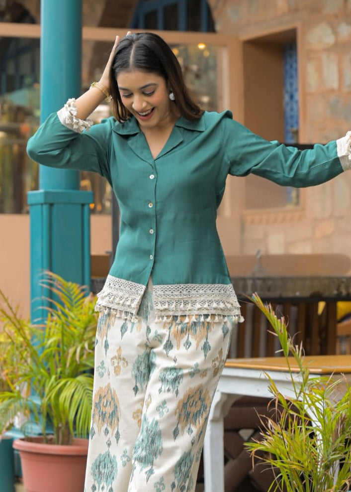 Hardik peacock cotton co-ord set