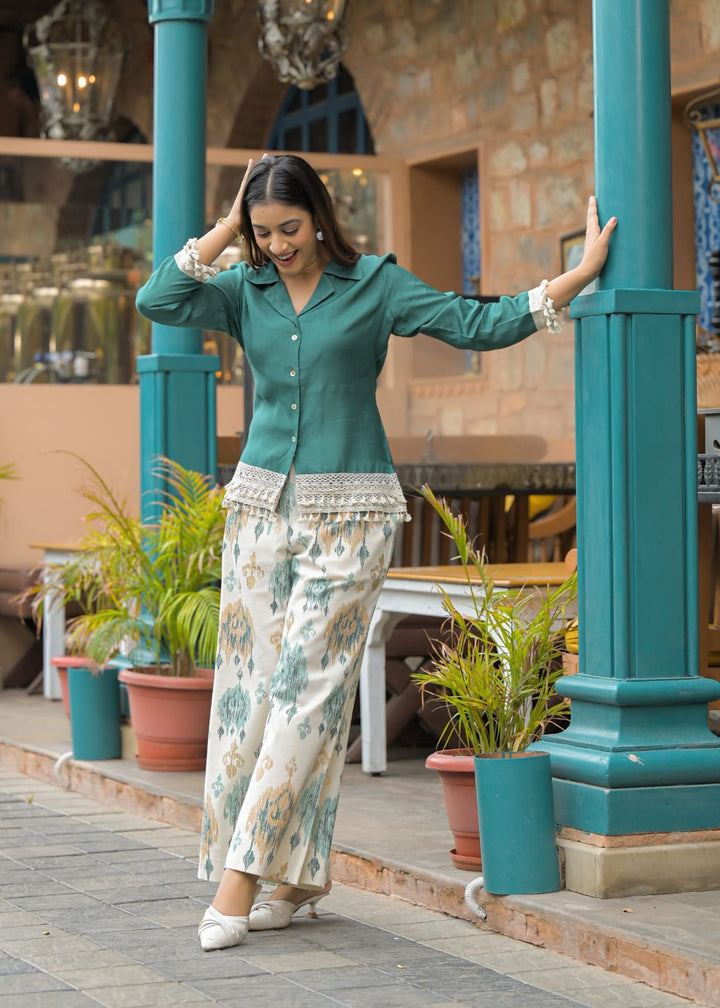 Hardik peacock cotton co-ord set
