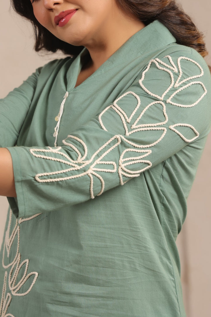 Sylvie Fern Embroidery Cotton Co-ord Set