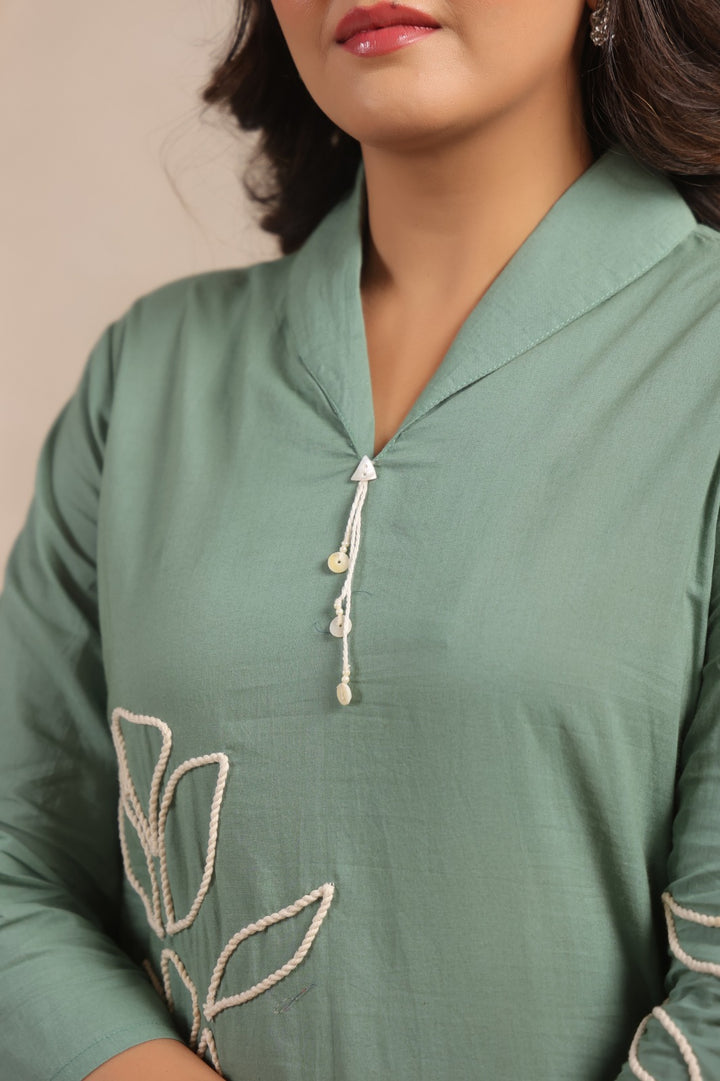 Sylvie Fern Embroidery Cotton Co-ord Set