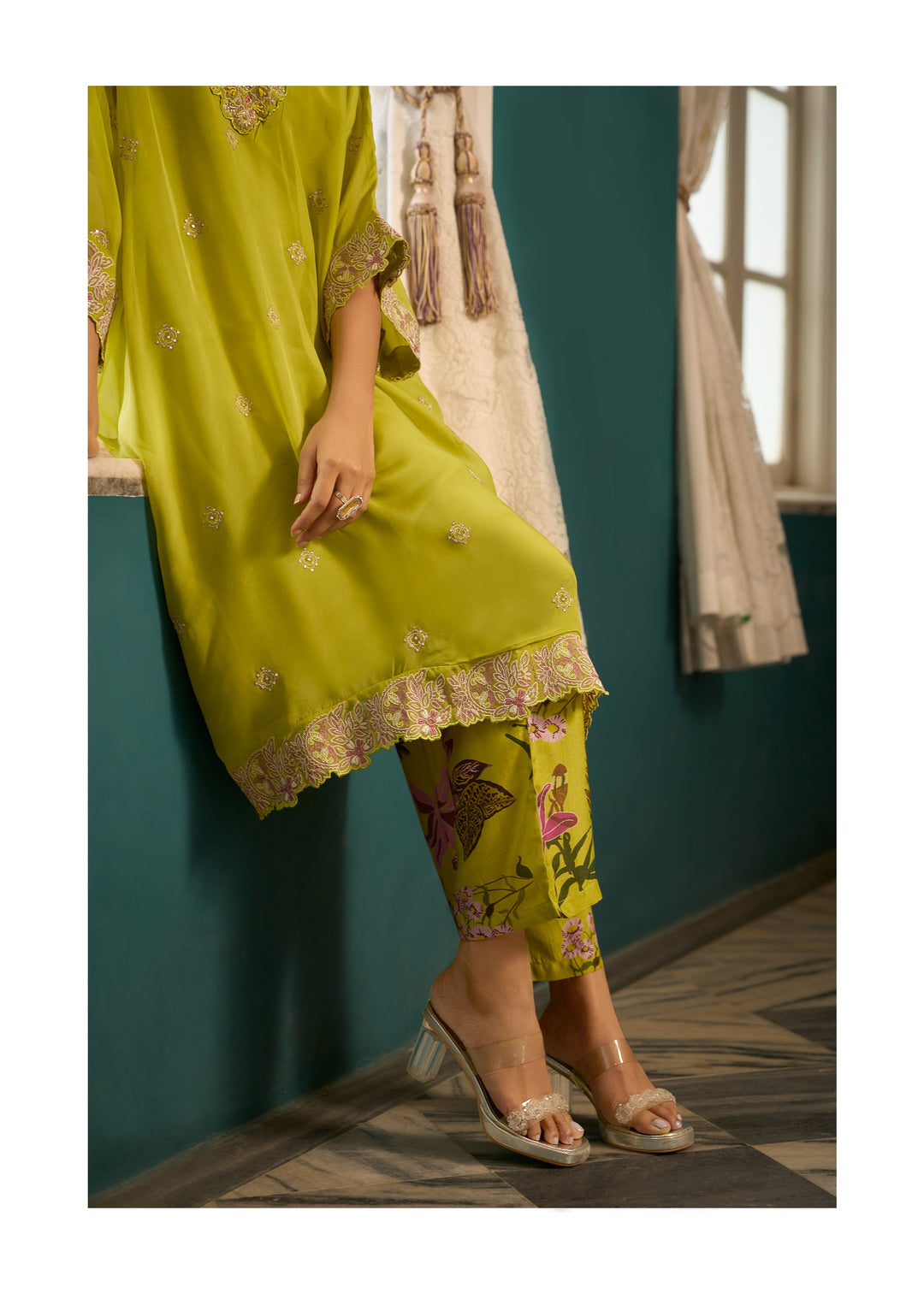 Aster Fern Premium fusion wear Co-ord set