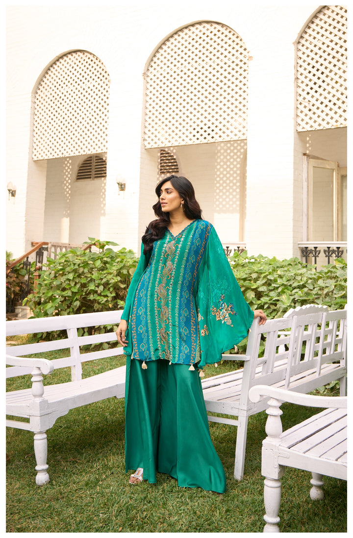 Aster peacock premium fusion co-ord set