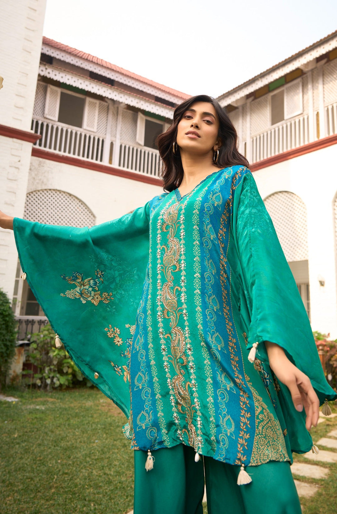 Aster peacock premium fusion co-ord set