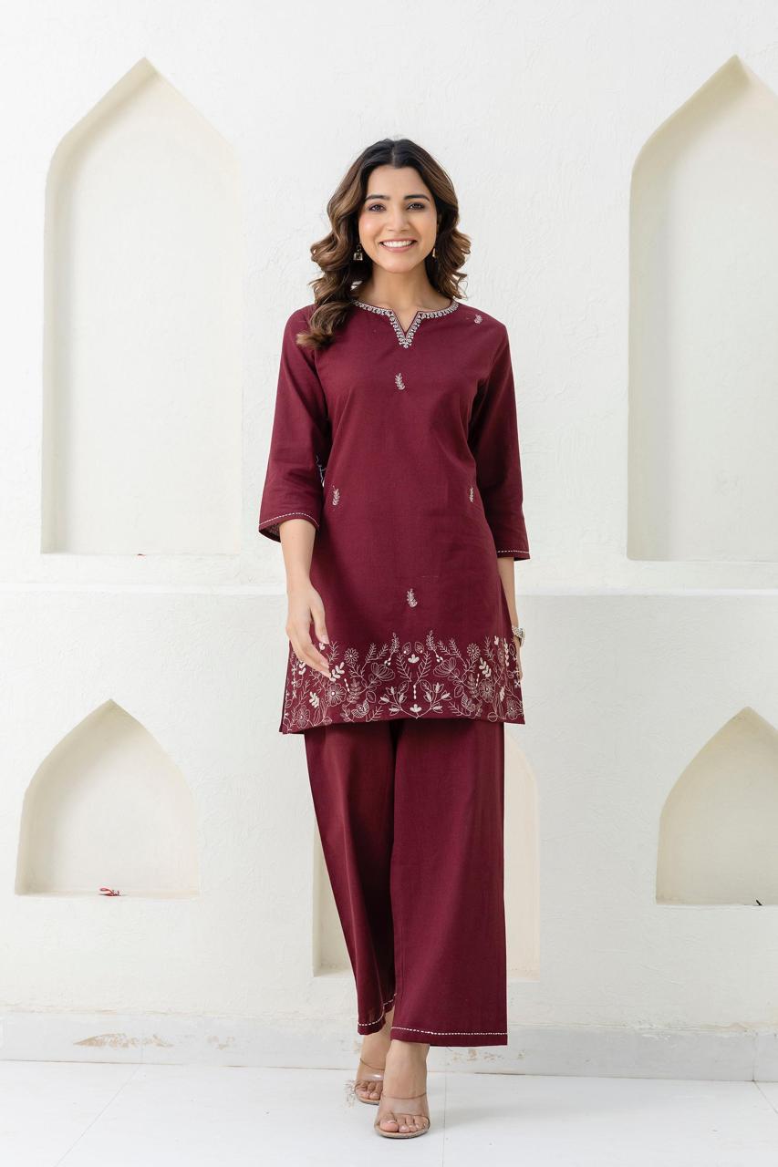 Mokabara Coper Embroidery co-ord set