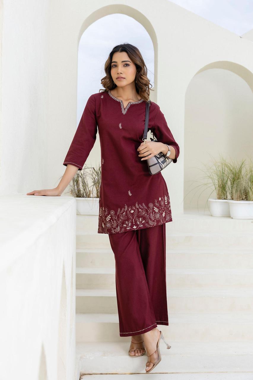 Mokabara Coper Embroidery co-ord set