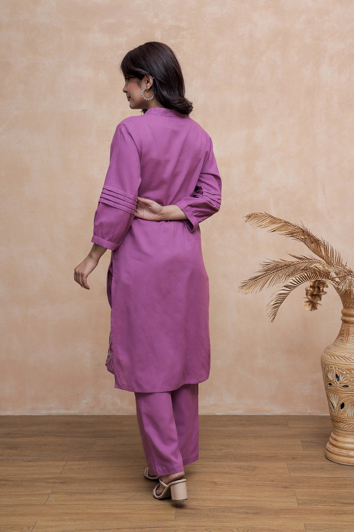 Viva Raisin embroidery cotton kurta  pant set