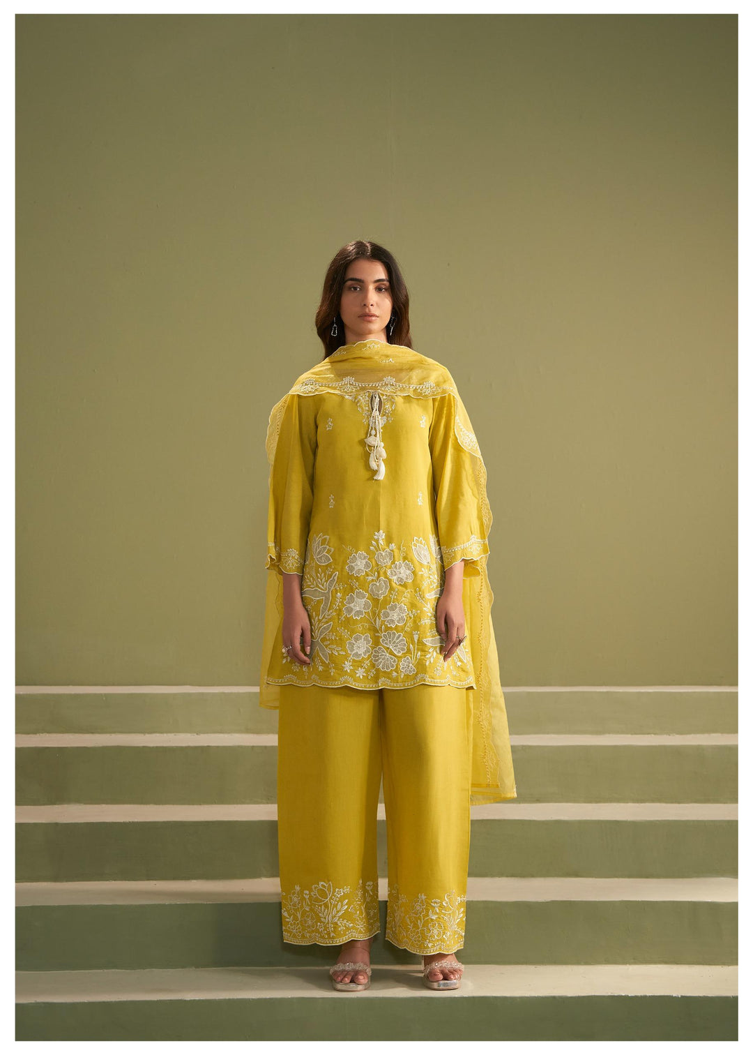 Ira honey full embroidery suit set