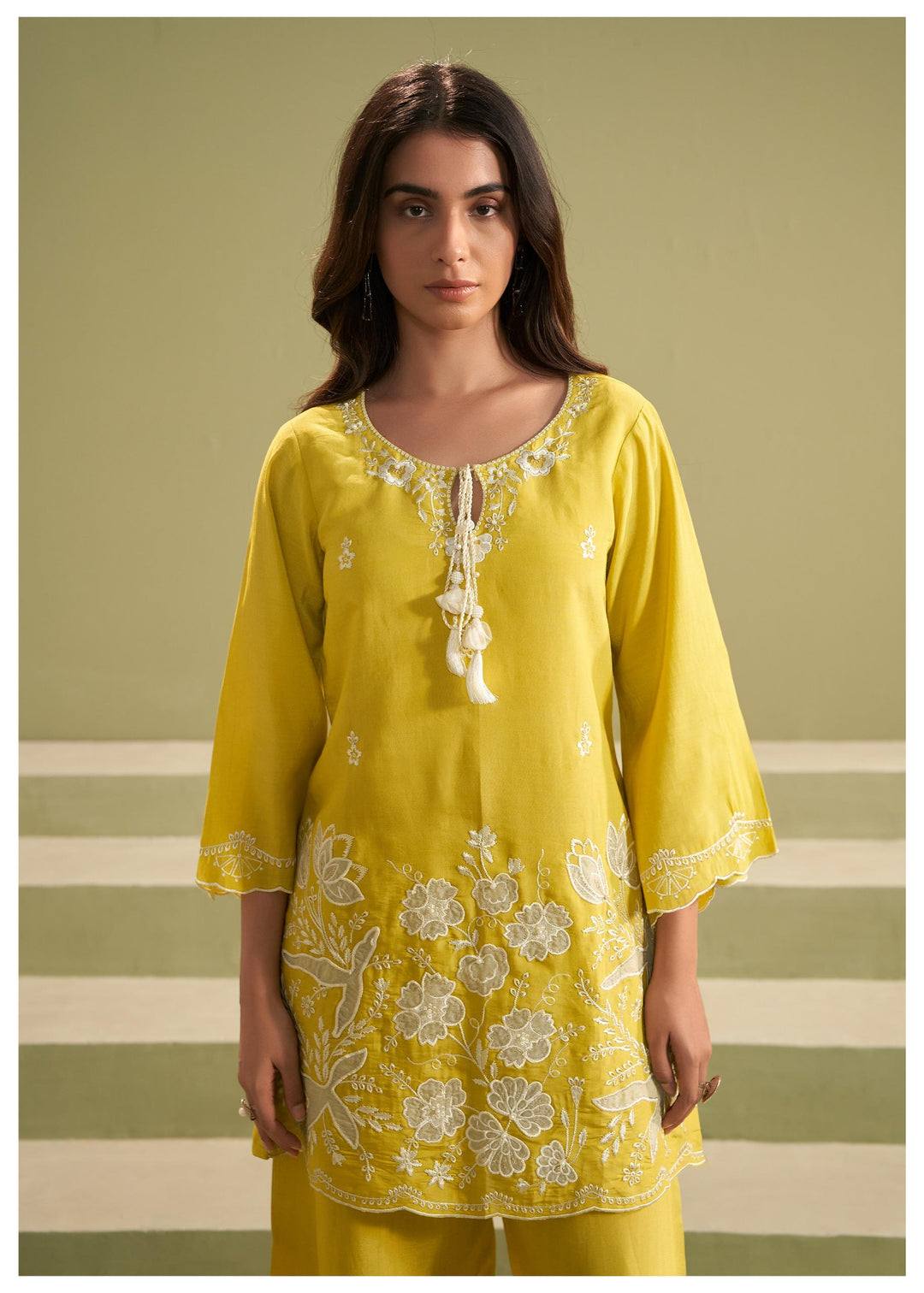 Ira honey full embroidery suit set