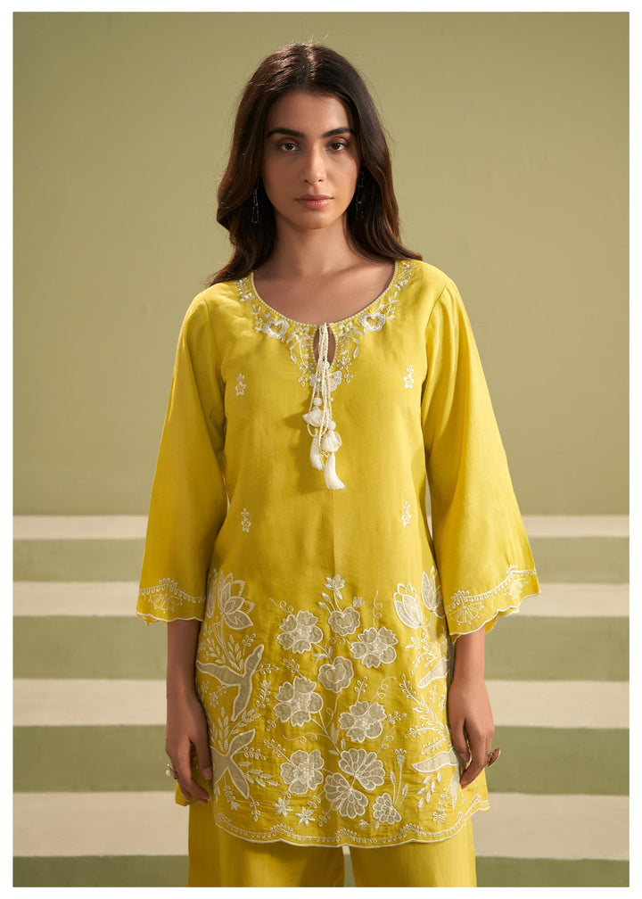 Ira honey full embroidery suit set