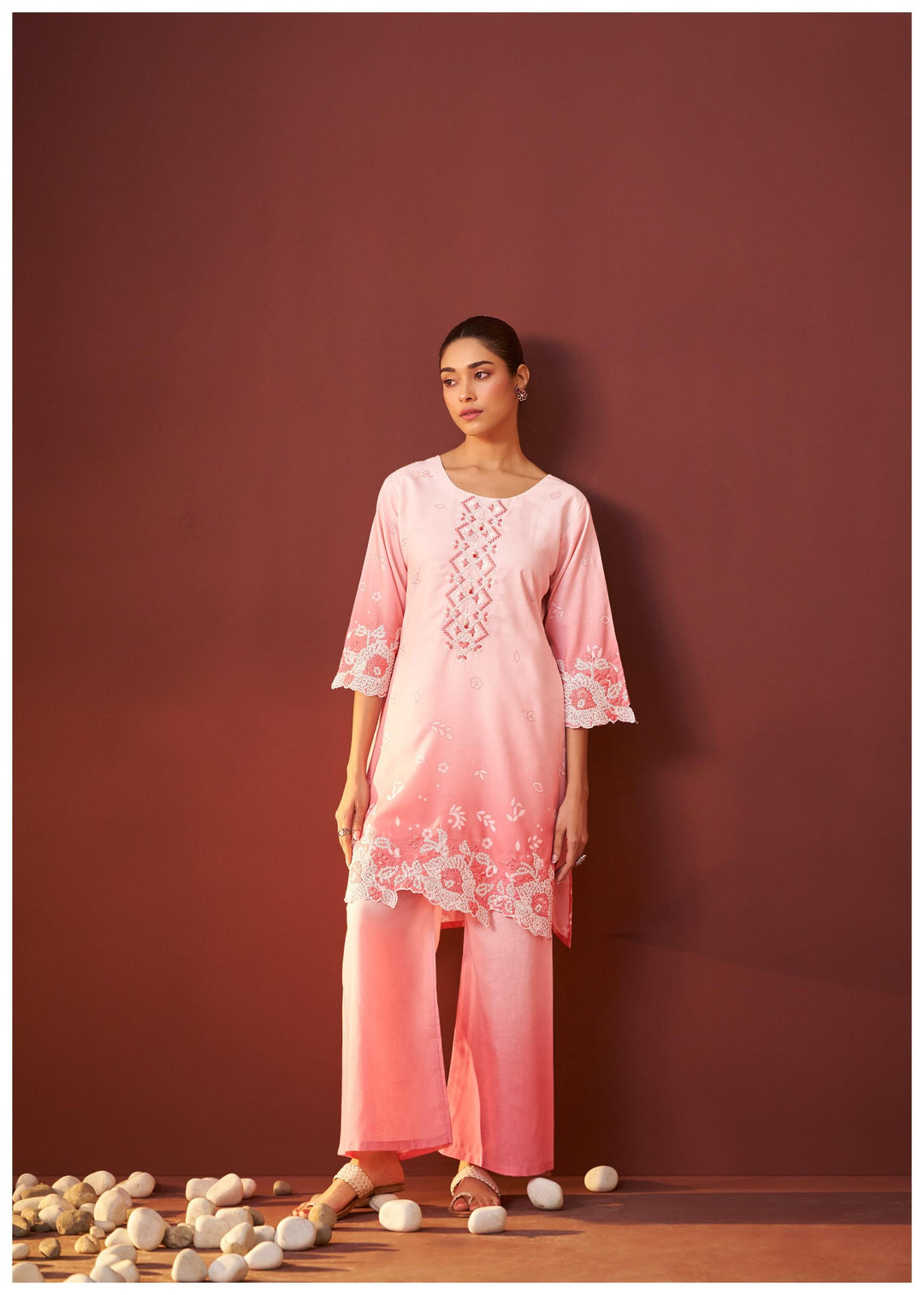 Ira salmon embroidery co-ord set