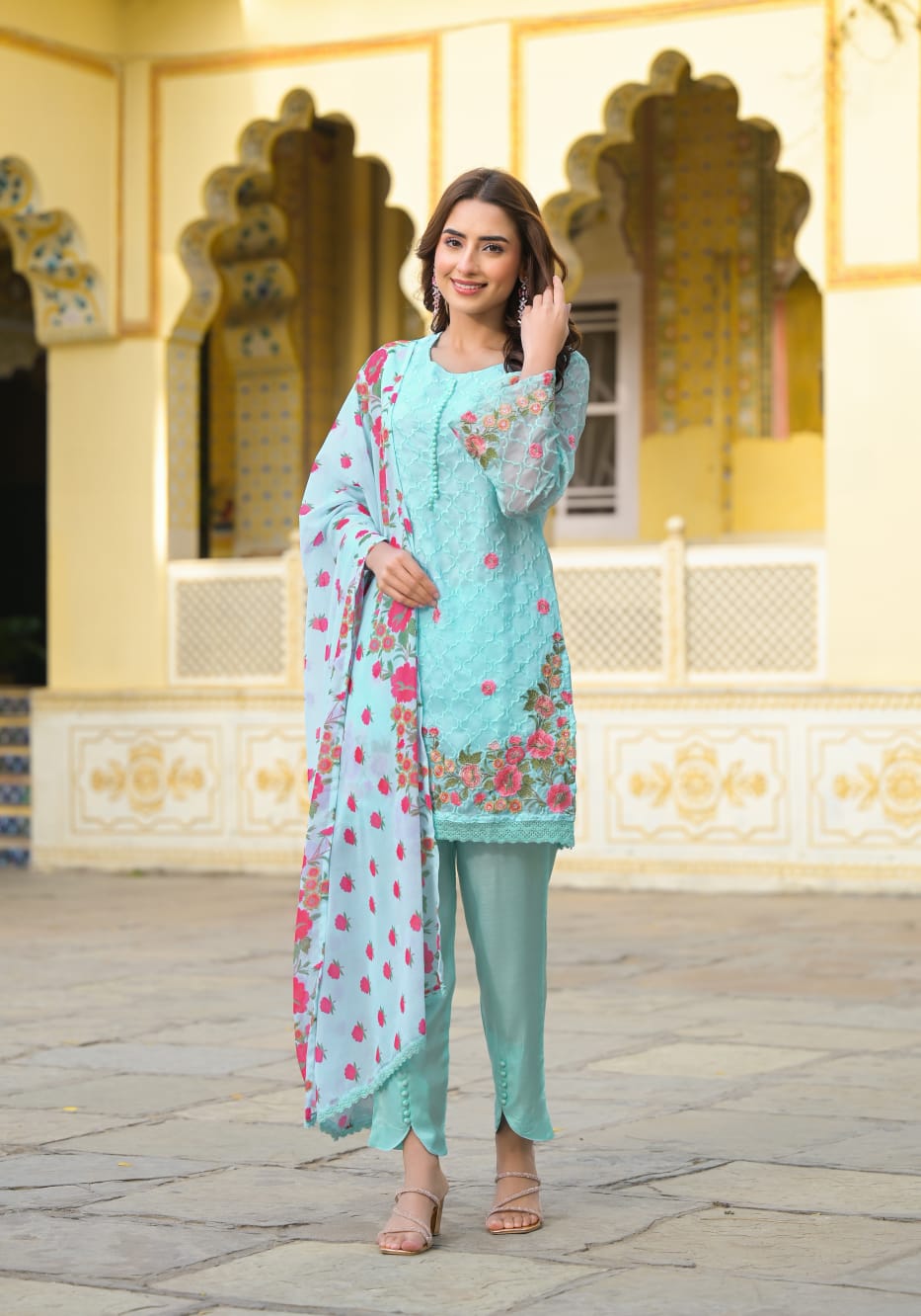 Sanmati Aqua cotton suit set