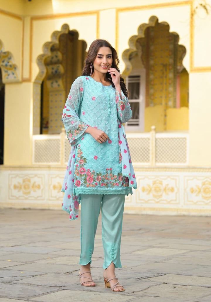 Sanmati Aqua cotton suit set