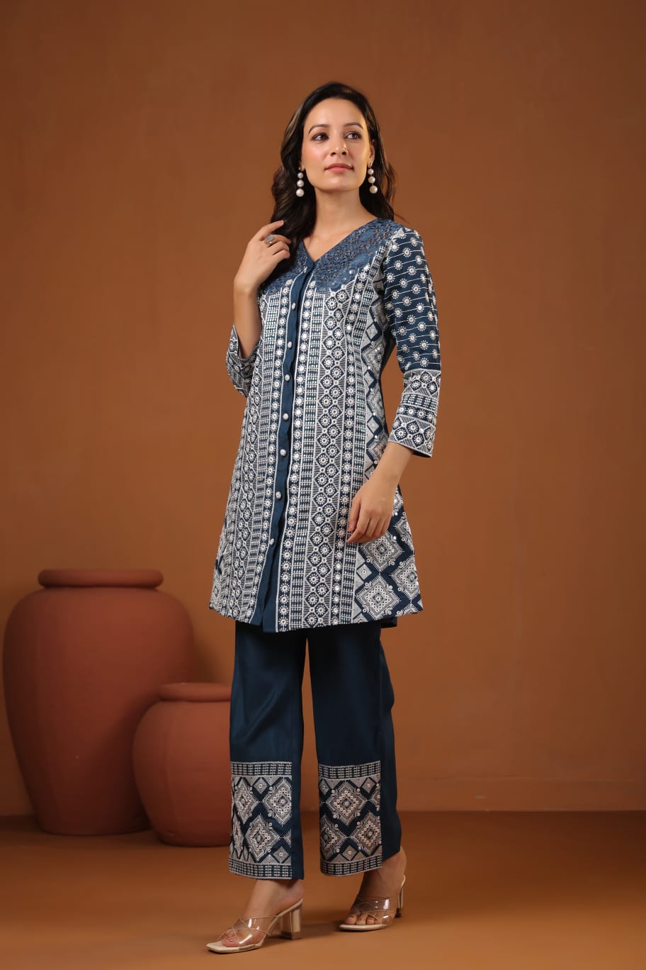 Sanmati Mirage embroidery cotton co-ord set