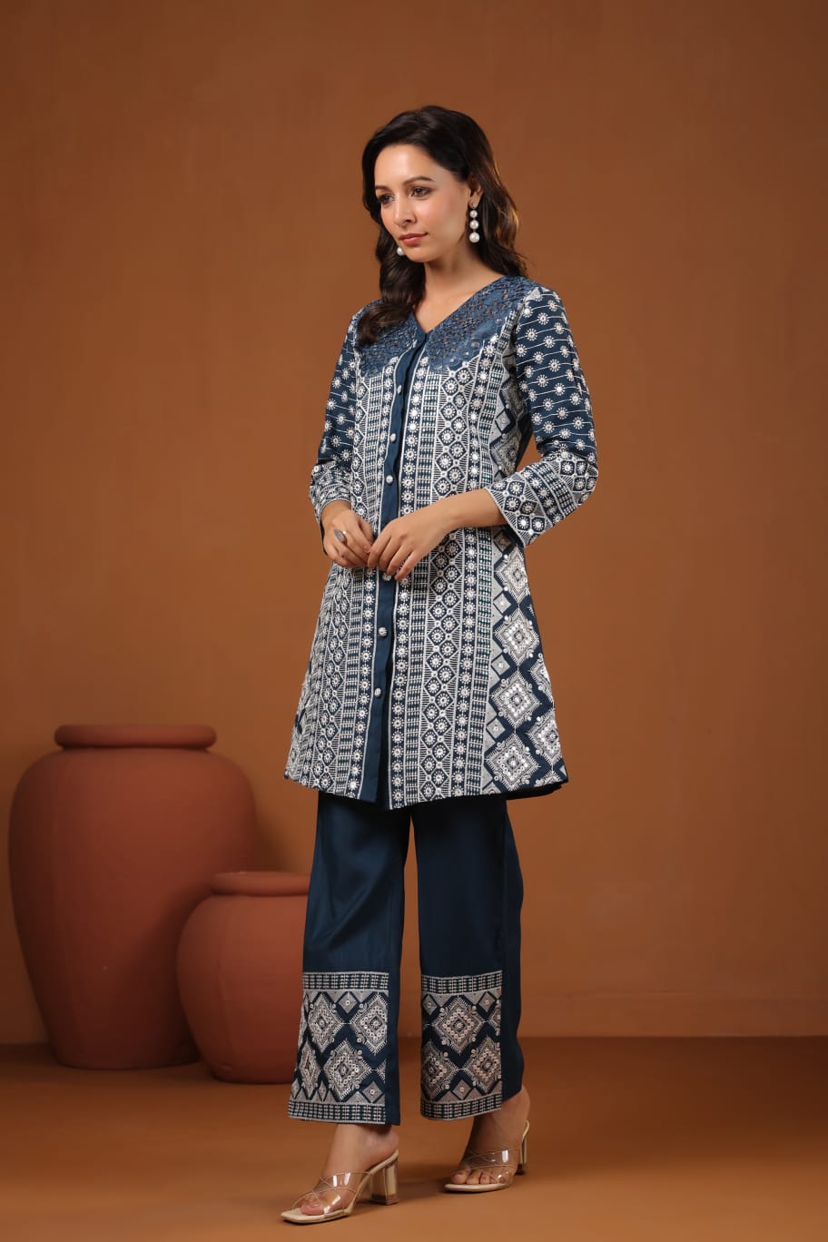 Sanmati Mirage embroidery cotton co-ord set