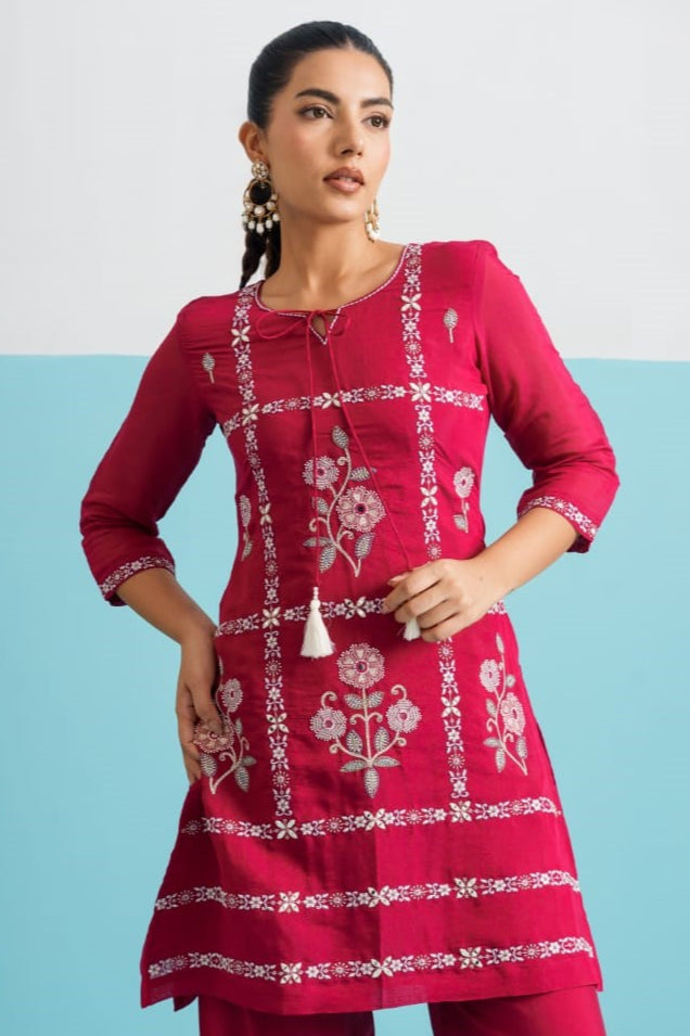 Parikrama flamingo embroidery co-ord set