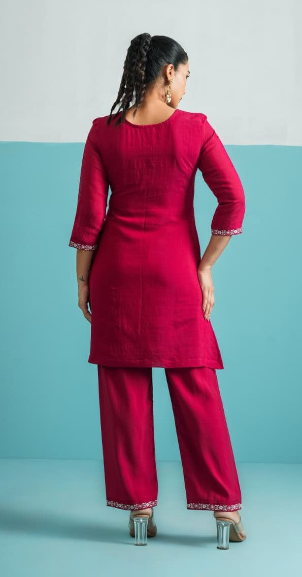 Parikrama flamingo embroidery co-ord set