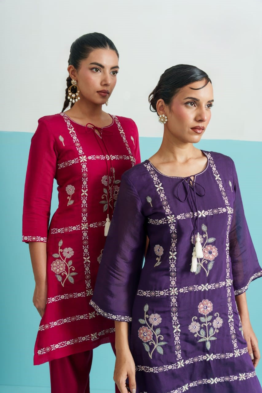 Parikrama Orchid embroidery co-ord set