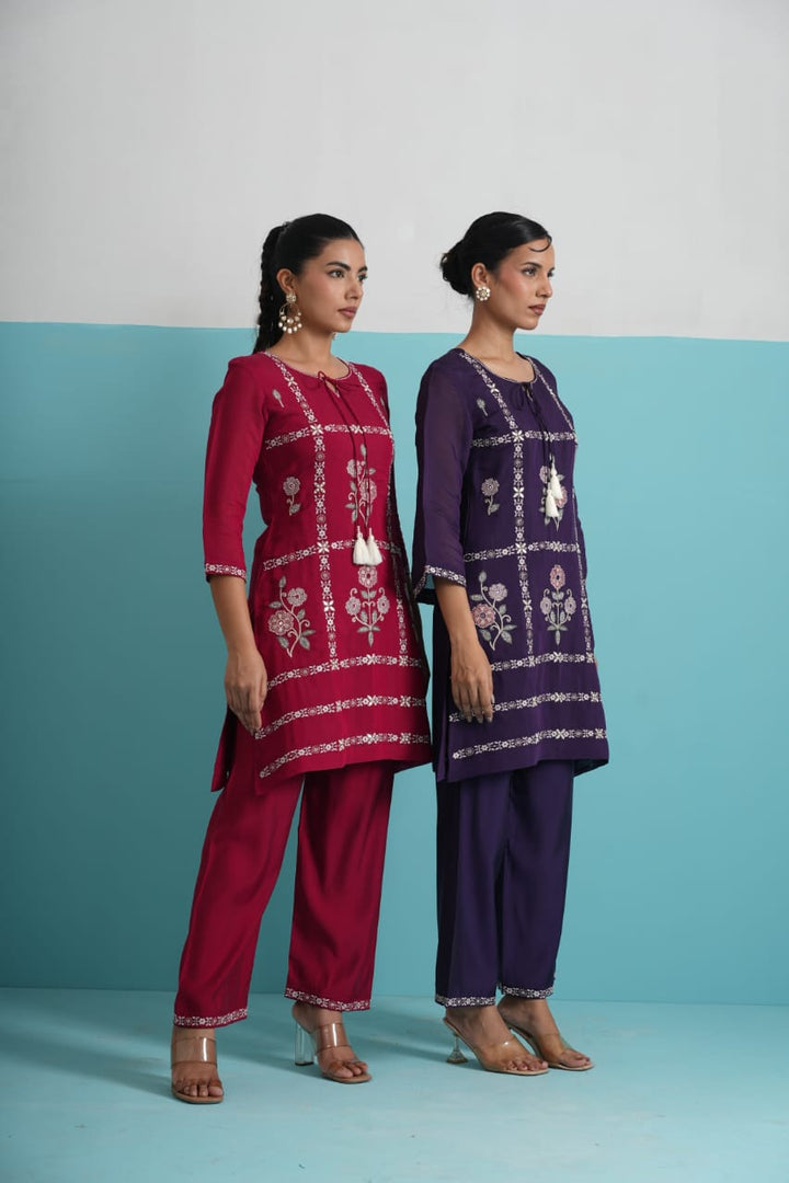 Parikrama Orchid embroidery co-ord set