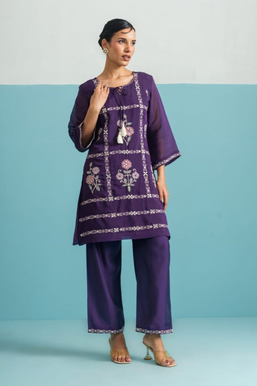 Parikrama Orchid embroidery co-ord set
