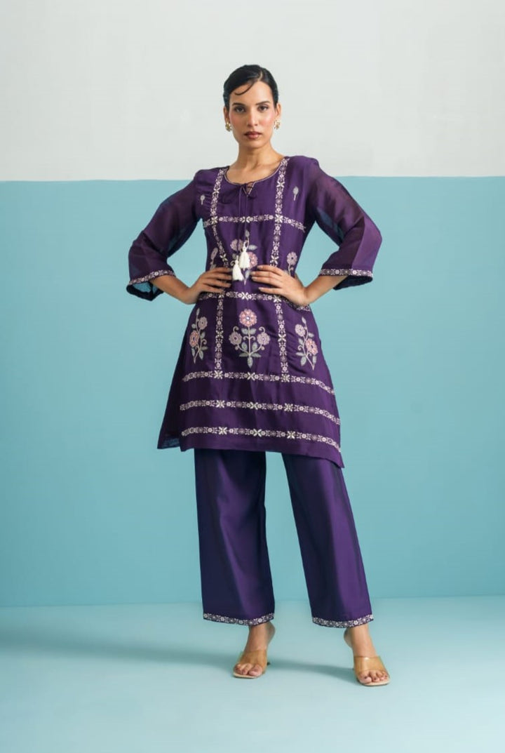 Parikrama Orchid embroidery co-ord set