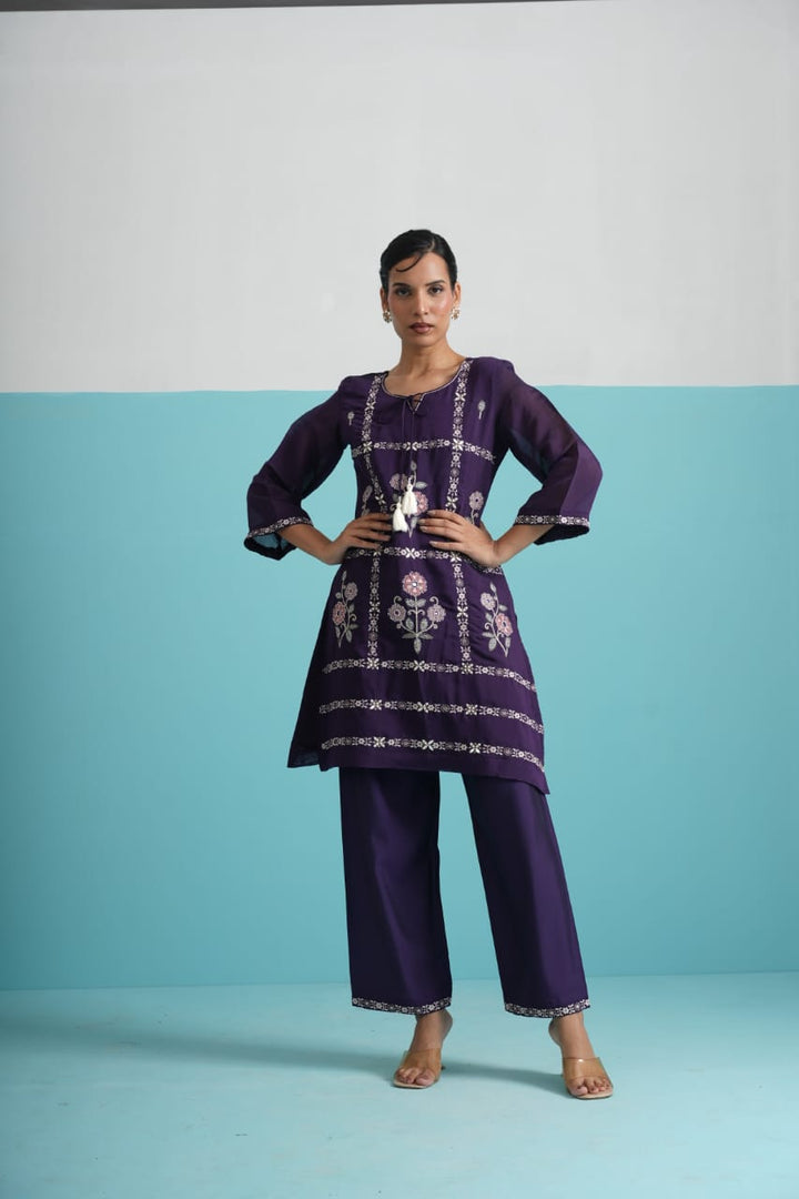 Parikrama Orchid embroidery co-ord set