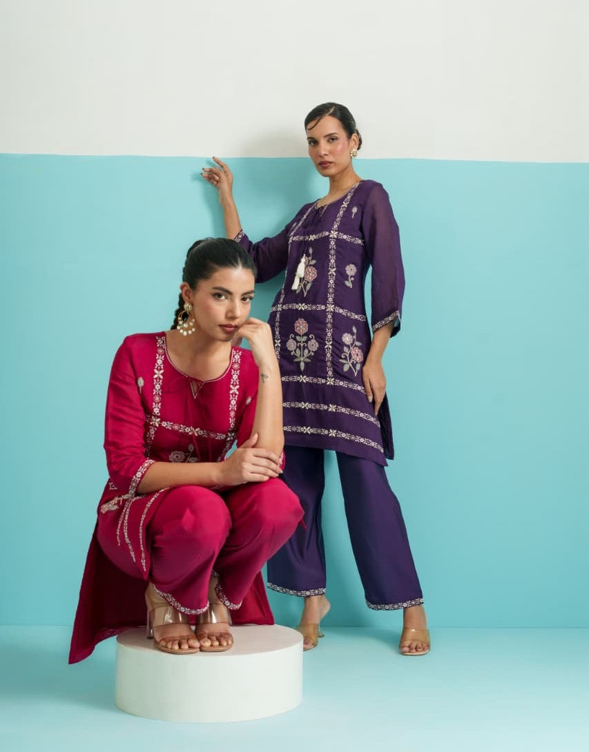 Parikrama Orchid embroidery co-ord set