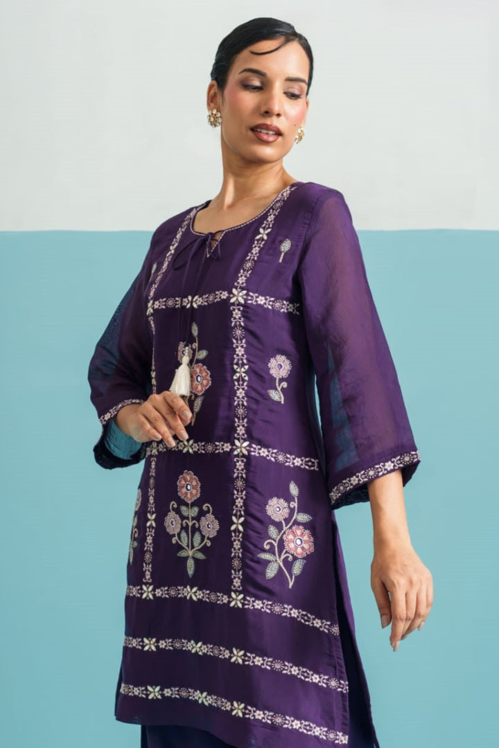 Parikrama Orchid embroidery co-ord set