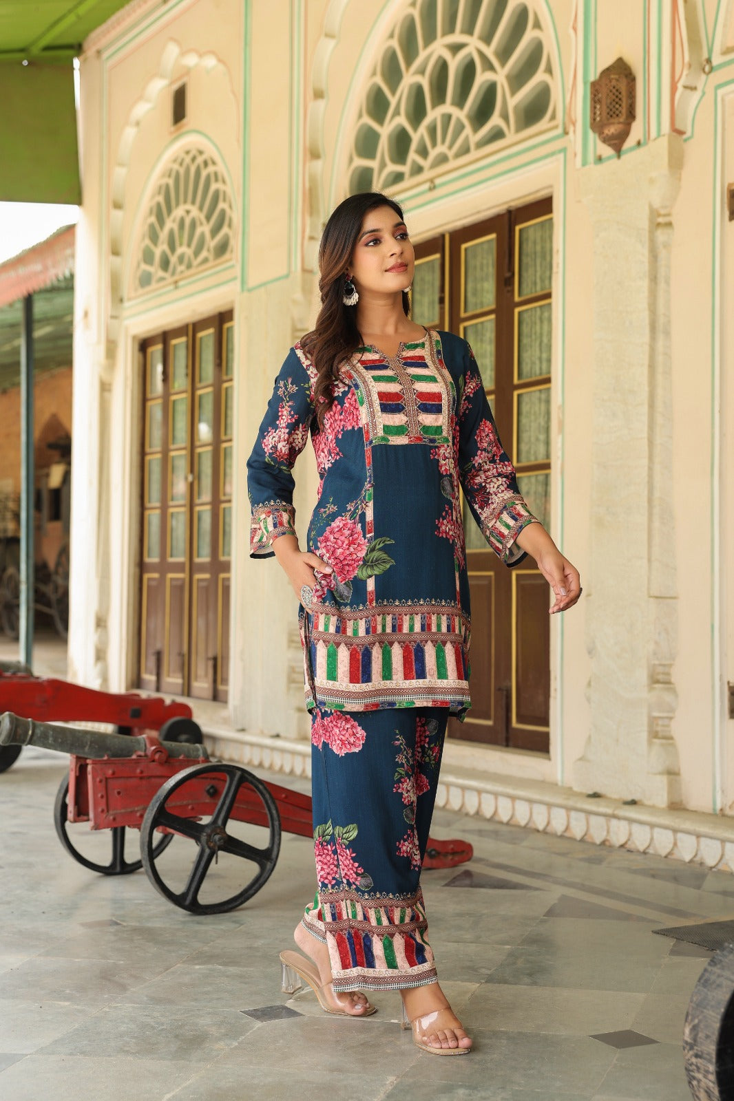 Mahua Prussian Printed co-ord set