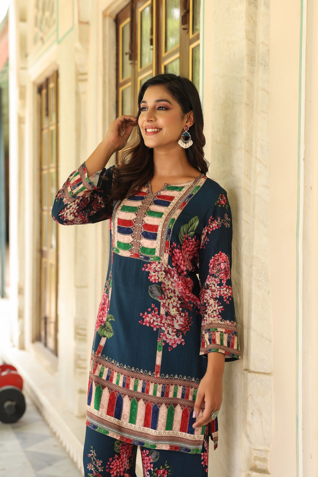 Mahua Prussian Printed co-ord set