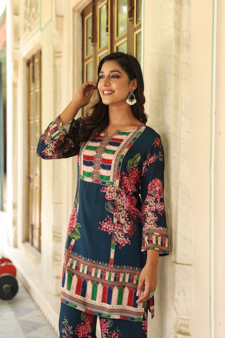 Mahua Prussian Printed co-ord set