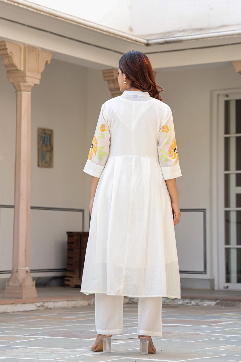 Tiara sunflower cotton kurta pant set