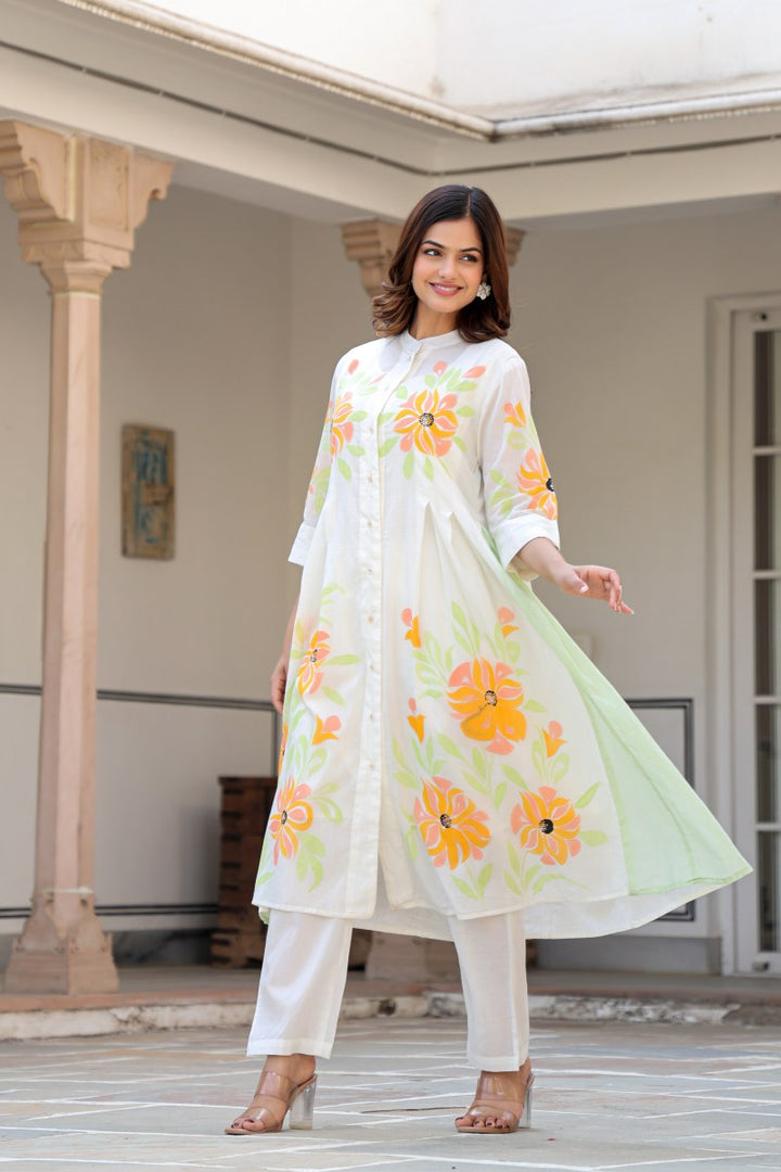 Tiara sunflower cotton kurta pant set