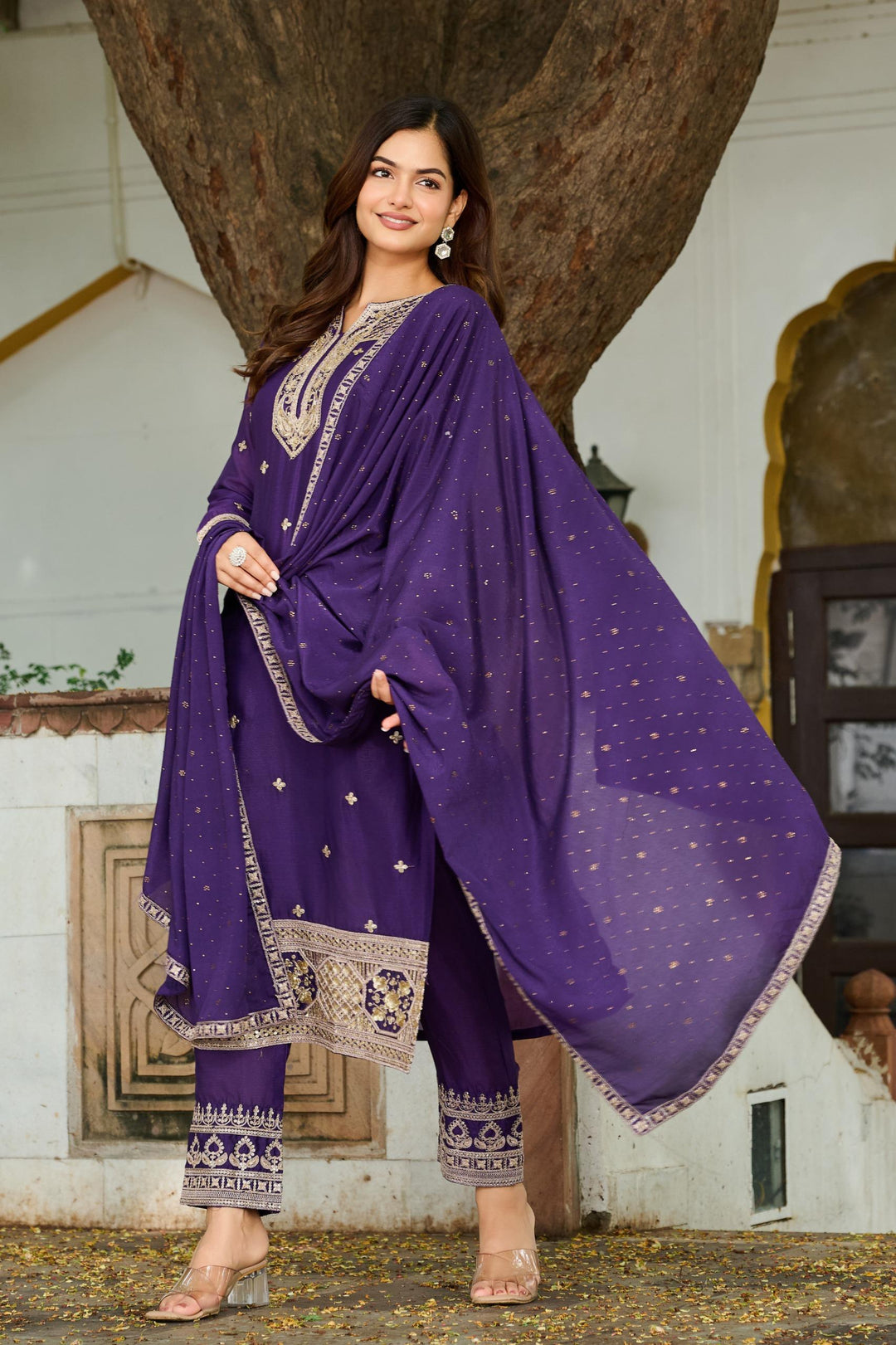 Lopa orchid full work suit set