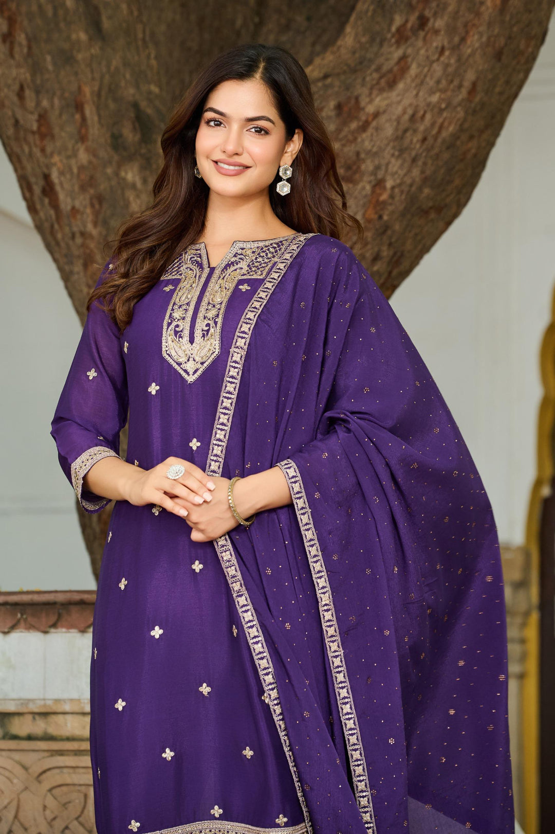 Lopa orchid full work suit set