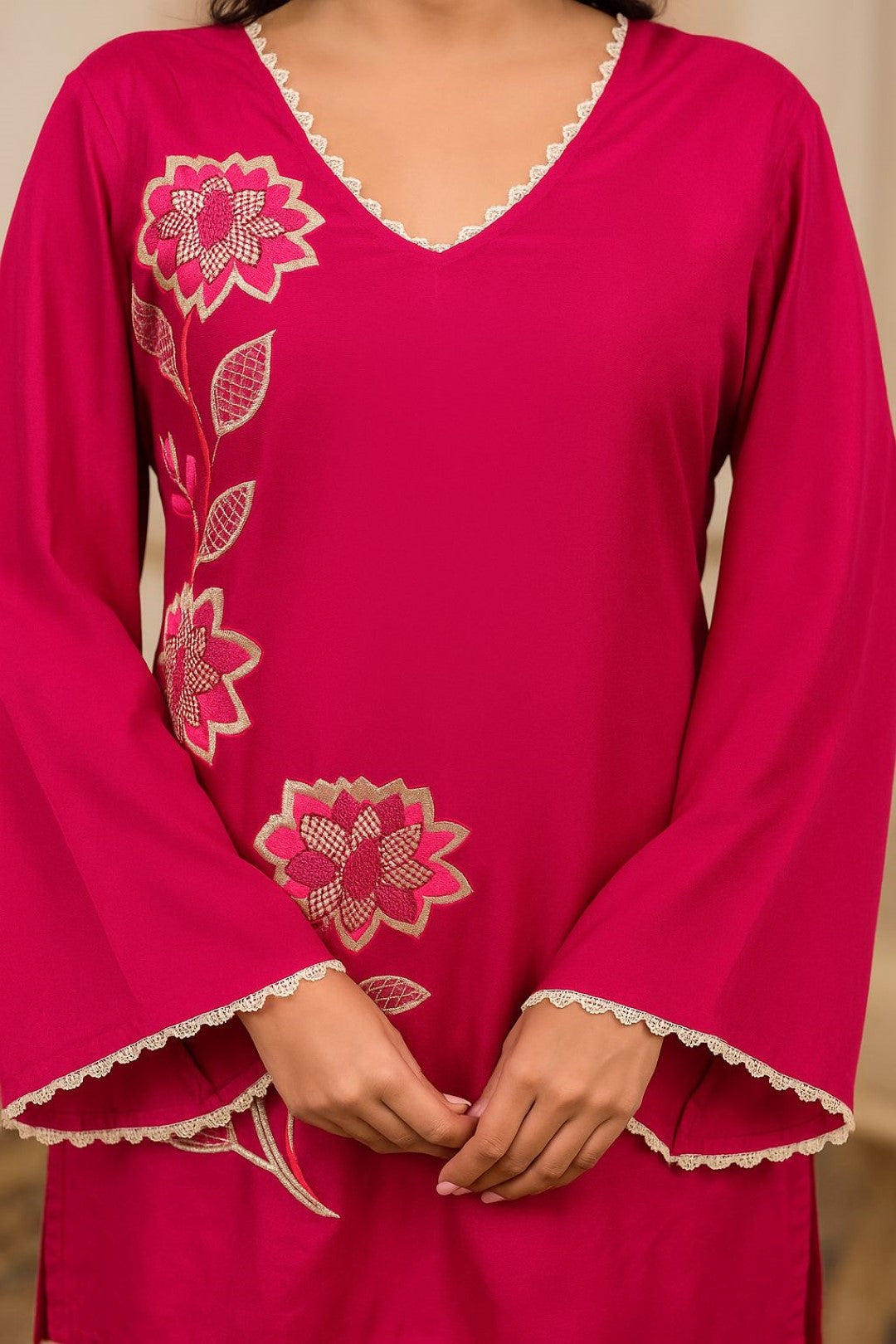 Sera rouge embroidery premium co-ord set