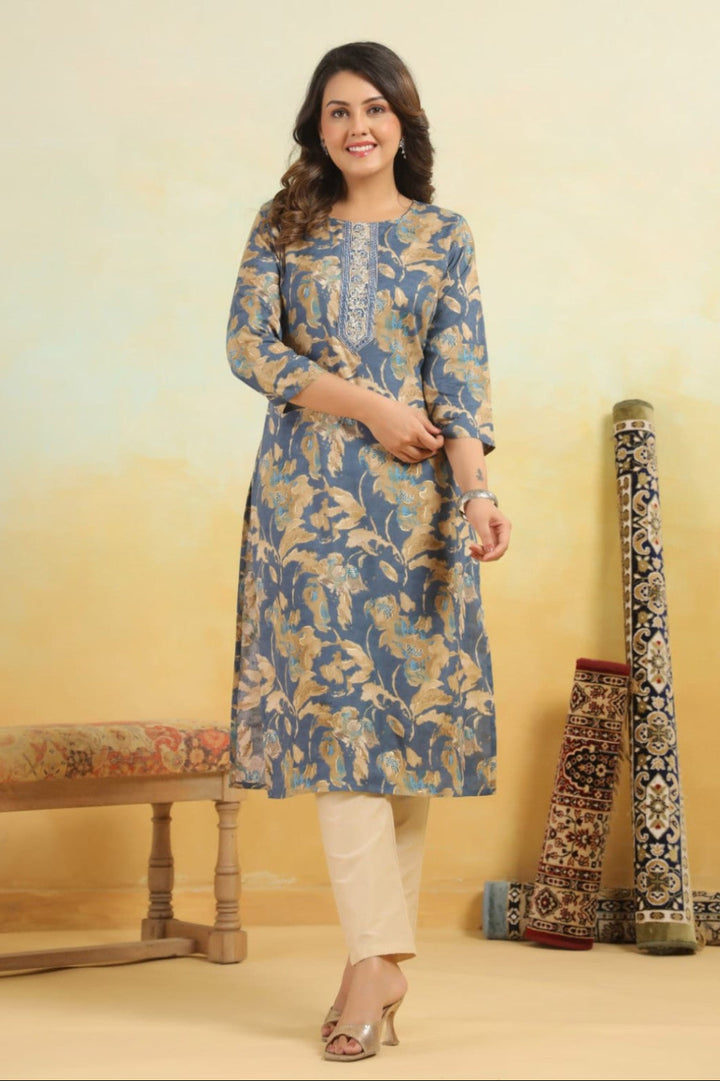 Varisha Slate Printed Kurti