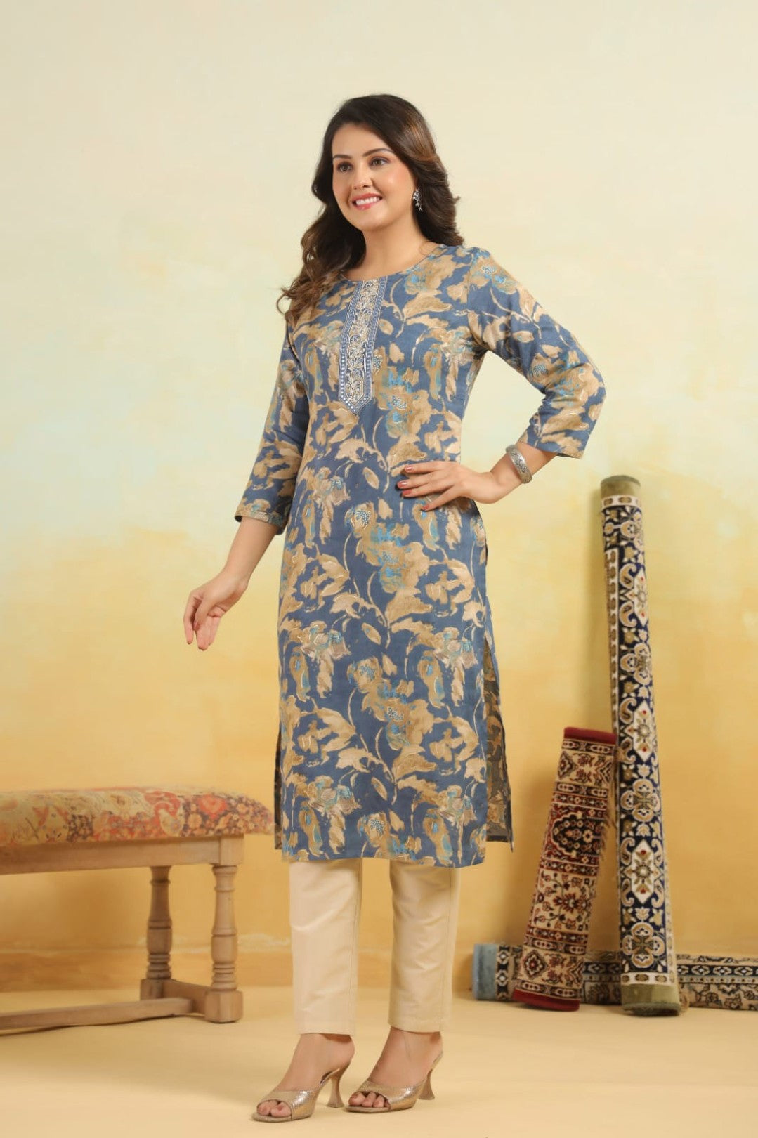 Varisha Slate Printed Kurti