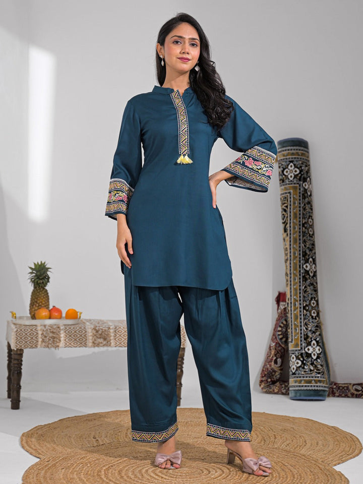 Tina Tuna Embroidered Farshi Co-ord Set