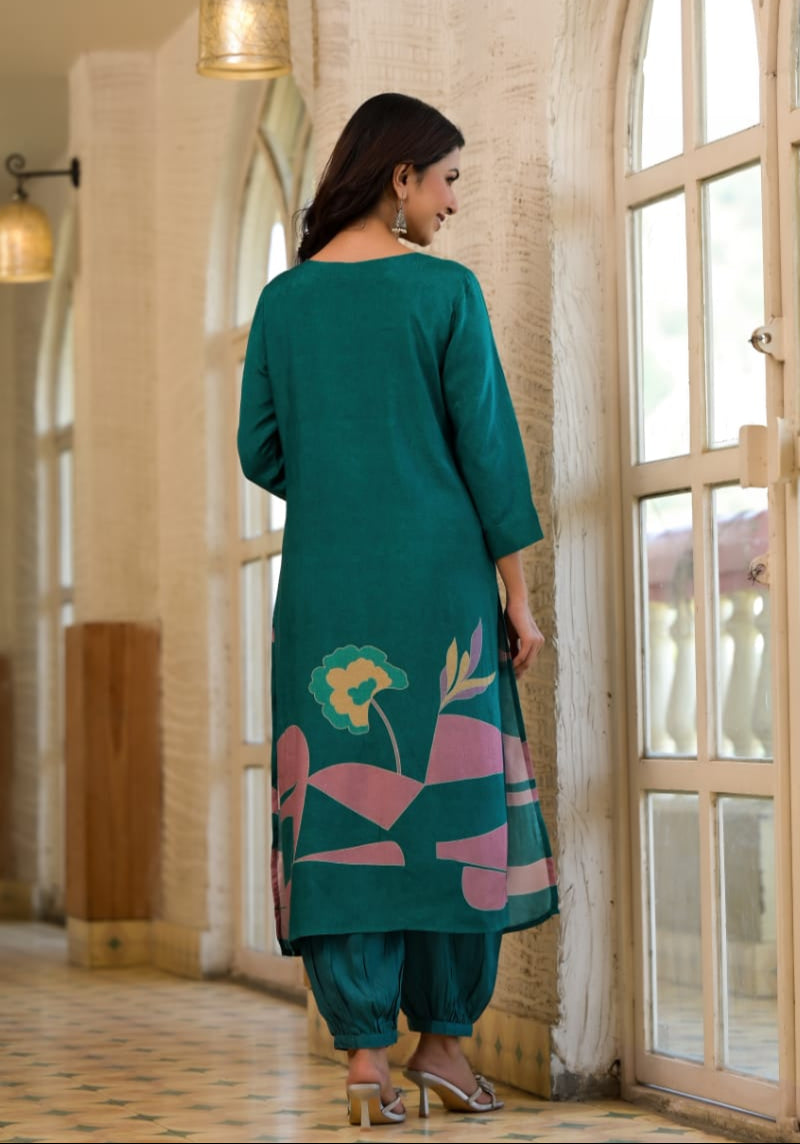 Chitra Peacock kurta pant set