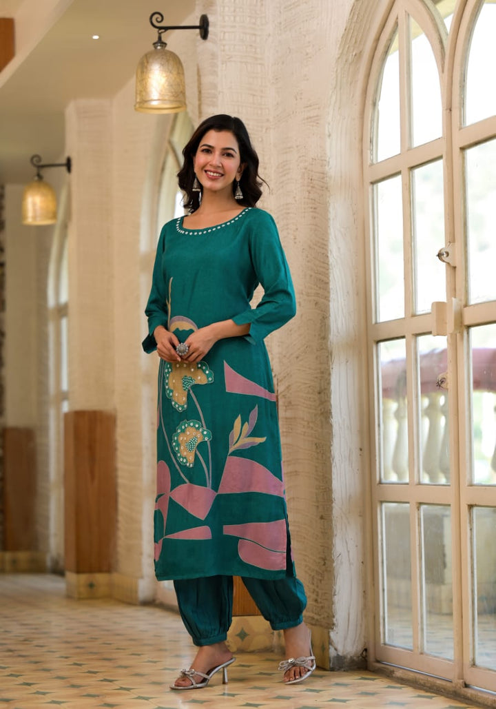 Chitra Peacock kurta pant set
