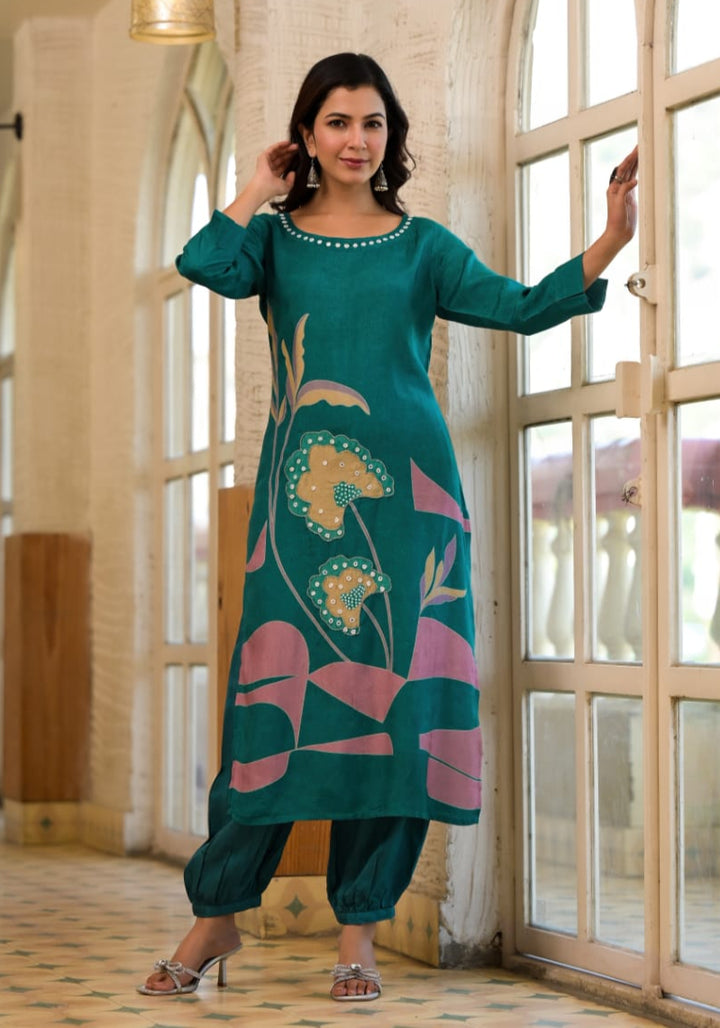 Chitra Peacock kurta pant set