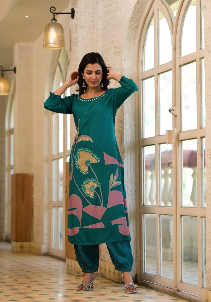 Chitra Peacock kurta pant set