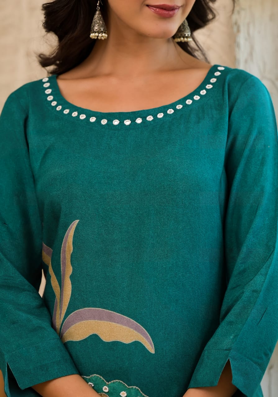 Chitra Peacock kurta pant set