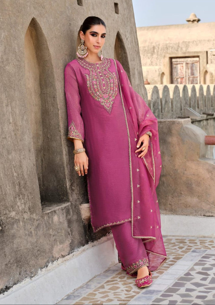 Gambhir Rose Full Work Suit Set