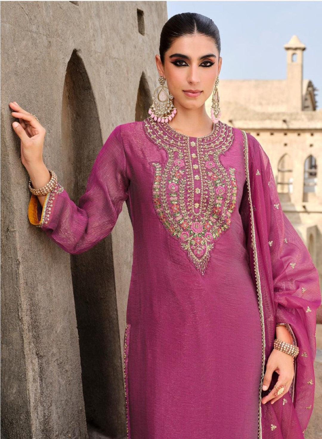 Gambhir Rose Full Work Suit Set