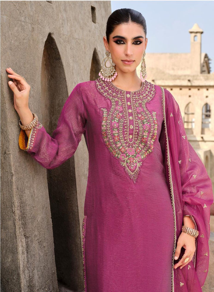 Gambhir Rose Full Work Suit Set