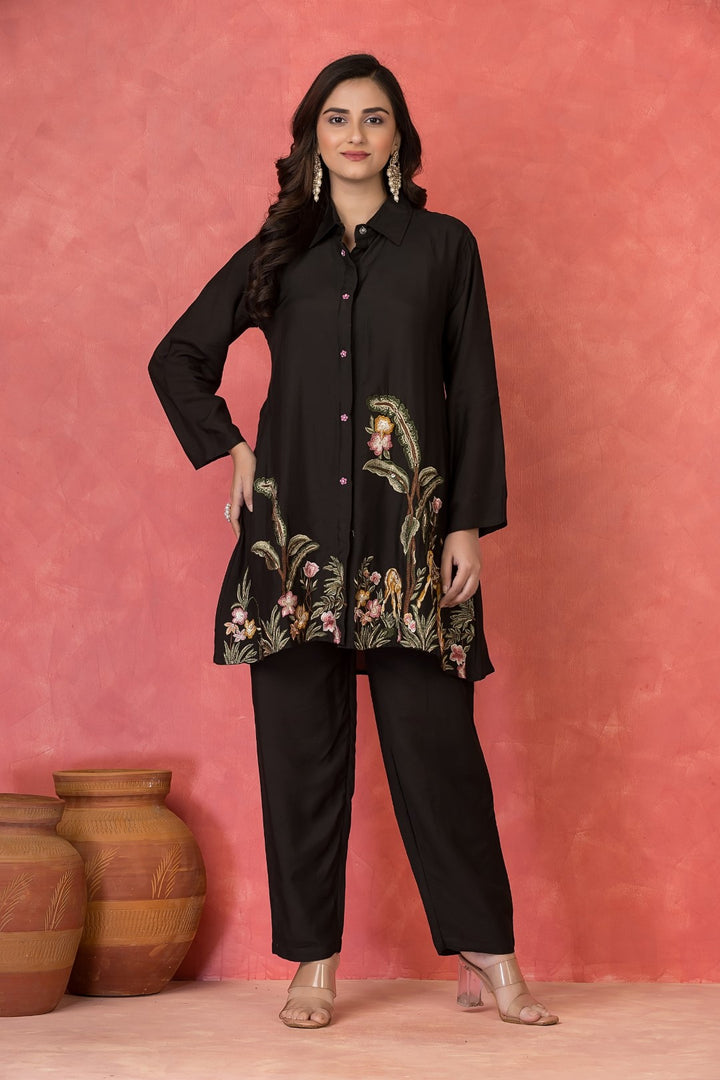Sabhya ebony embroidery co-ord set