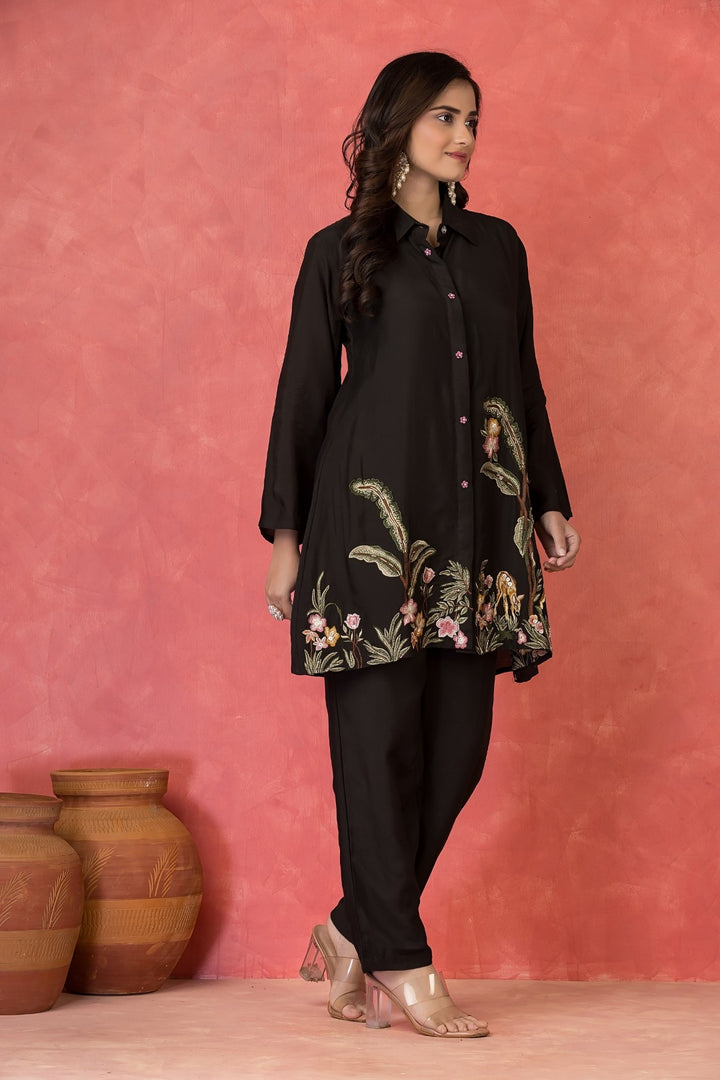 Sabhya ebony embroidery co-ord set