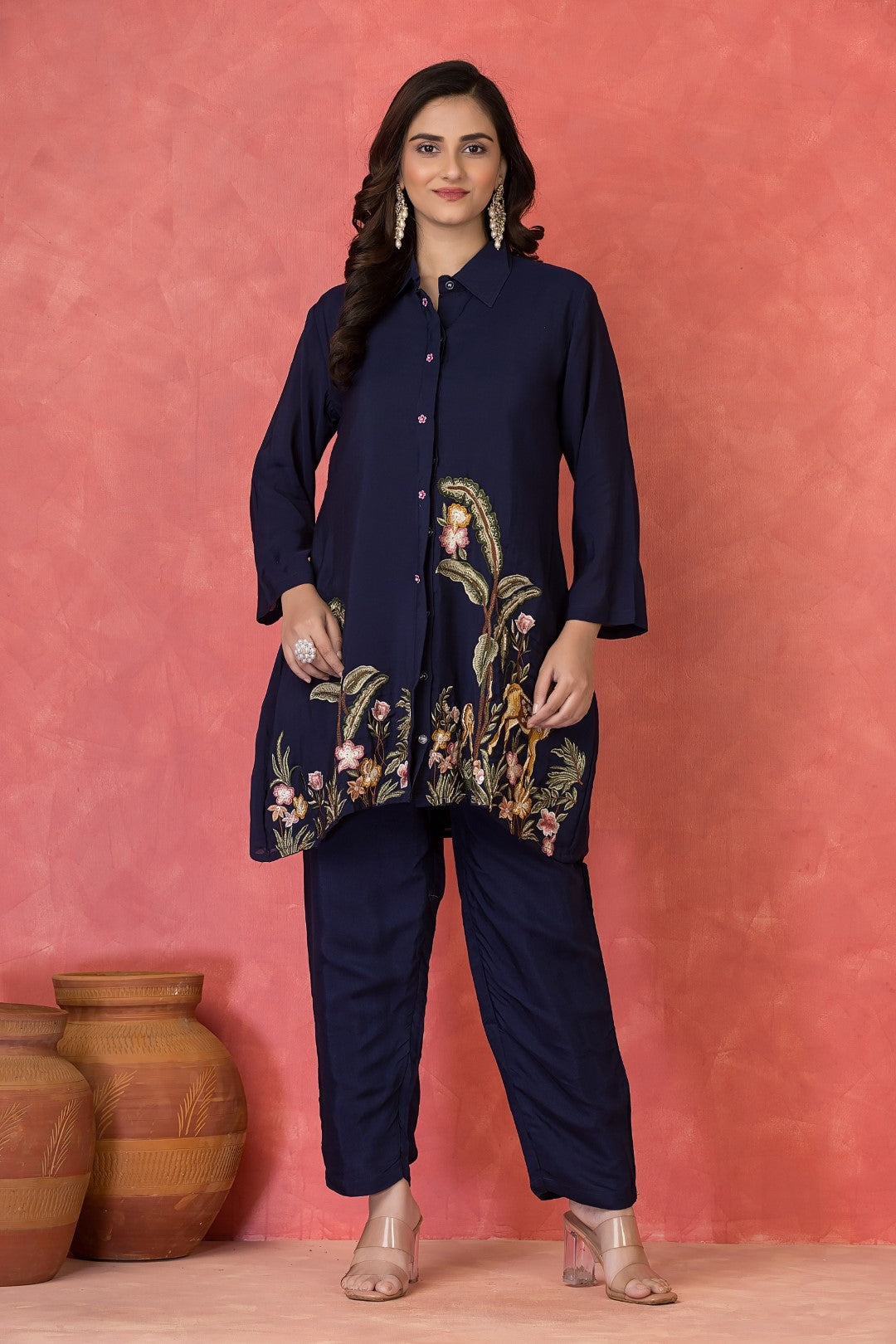 Sabhya Prussian full Embroidery Co-ord set