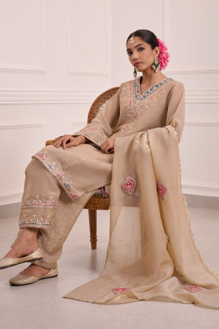 Gaurisha caramel full work premium suit set